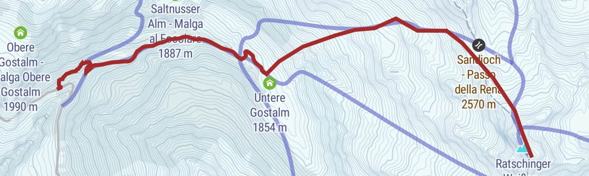 Route map: Escursione sci-alpinistica sulla Bianca (2822 m)